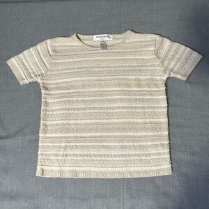 Vintage Cream Short Sleeve Sweater Petite Small